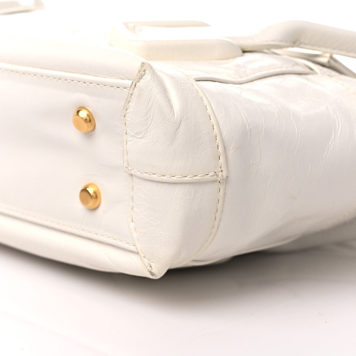 Paper Calfskin Maxi Intrecciato Small Arco Slouch Plaster