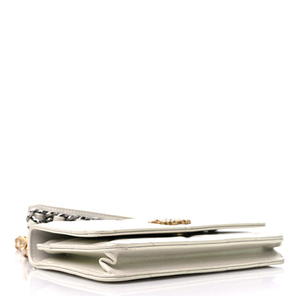Chanel Iridescent Calfskin Quilted Chanel 19 Wallet On Chain WOC White 4 of 13