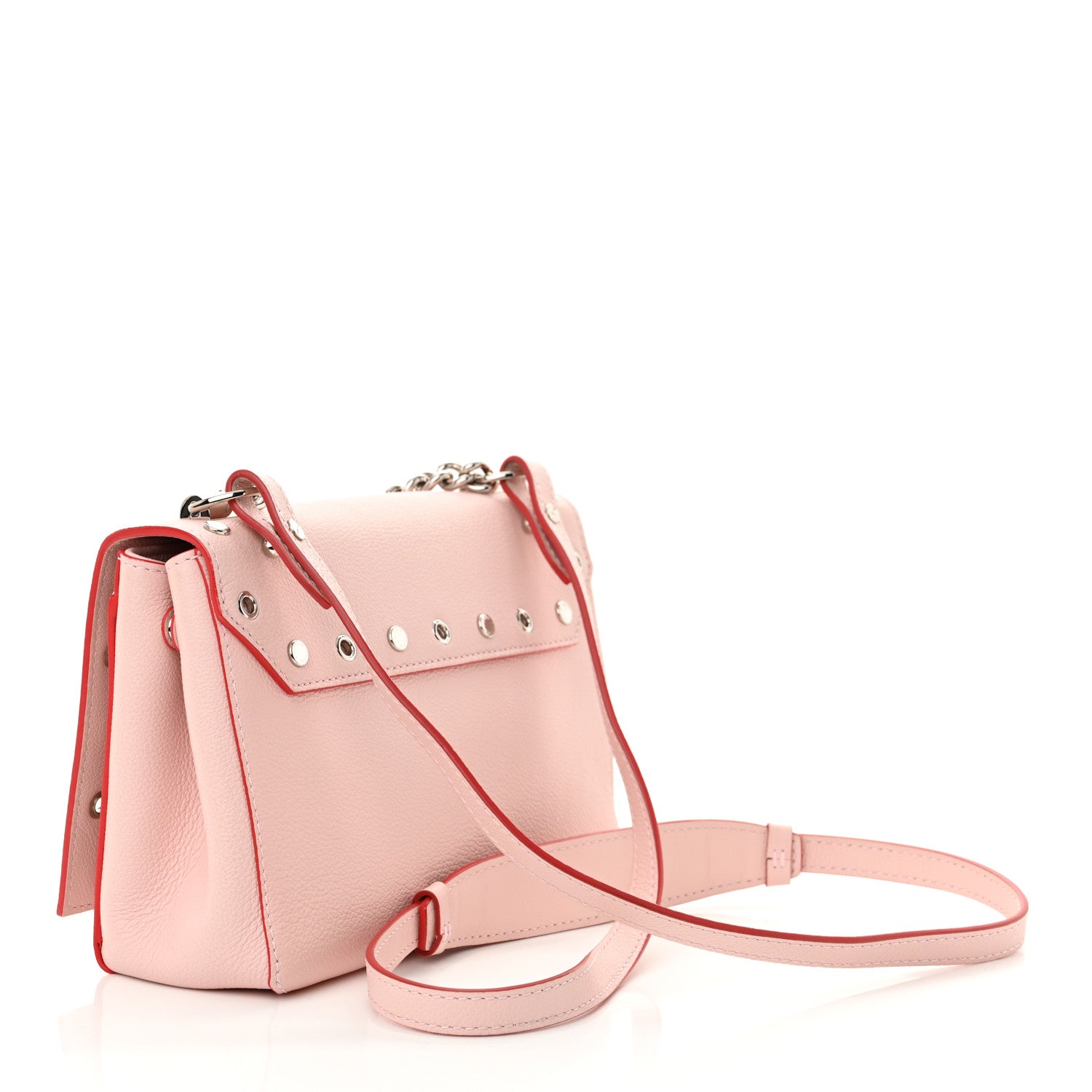 Louis Vuitton Soft Calfskin Lockme II Chain Rivets BB Rose Ballerine 3 of 9