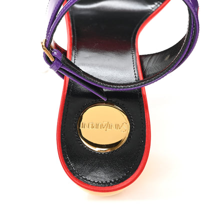 Saint Laurent Vernice Seta Soft Tallulah 110 Sandals 37.5 Acinus Violet 8 of 11