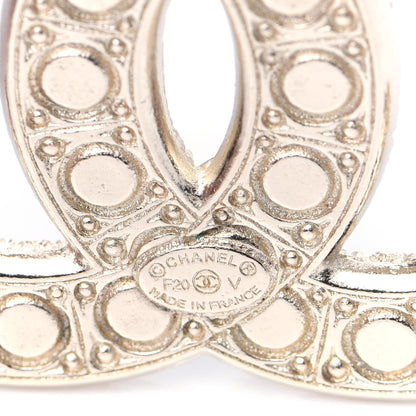 Chanel Pearl Crystal CC Brooch Gold 3 of 7