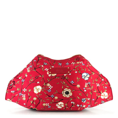 Alexander McQueen Silk Floral Print De Manta Clutch Red 1 of 7