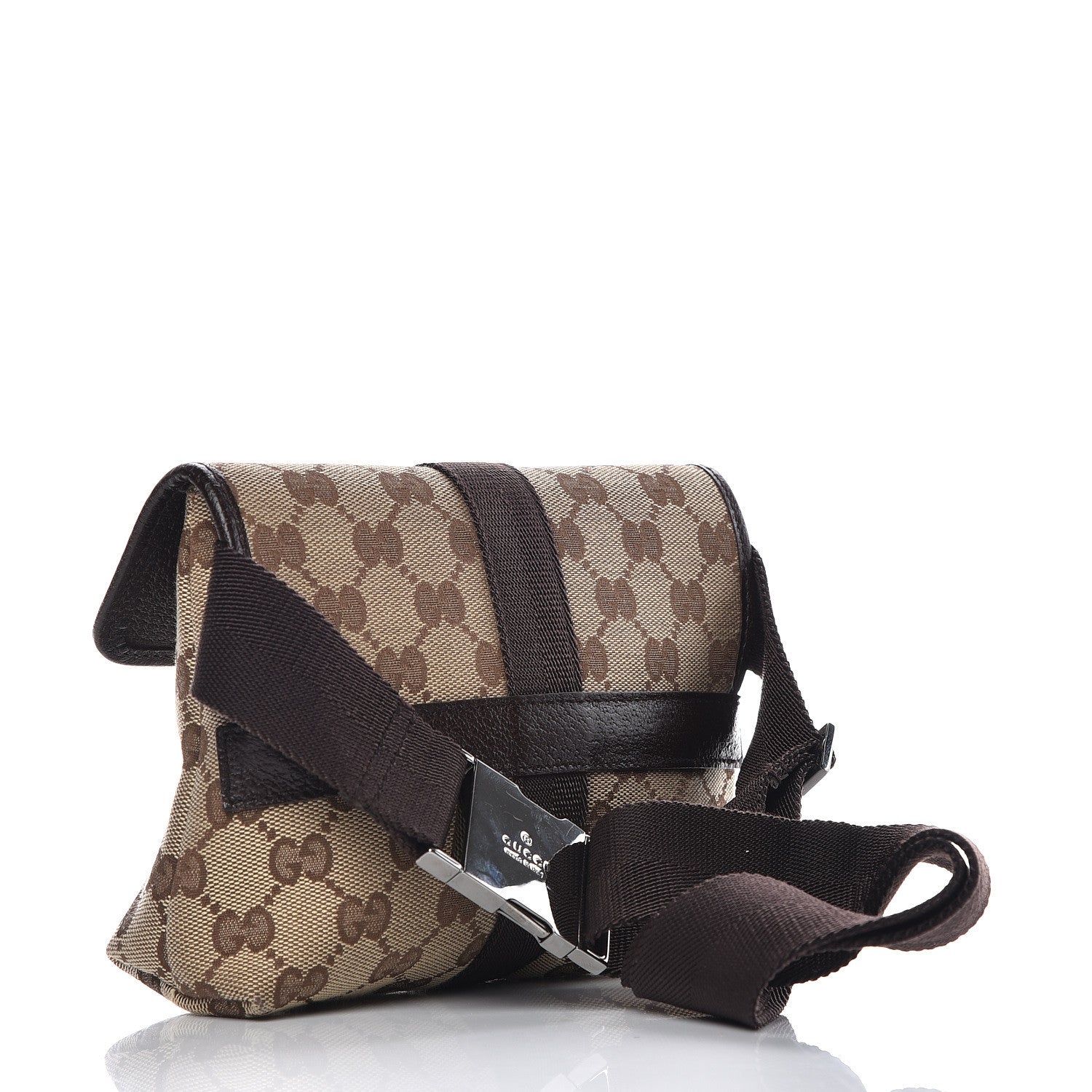Gucci Monogram Waist Pouch Bag Dark Brown 3 of 9