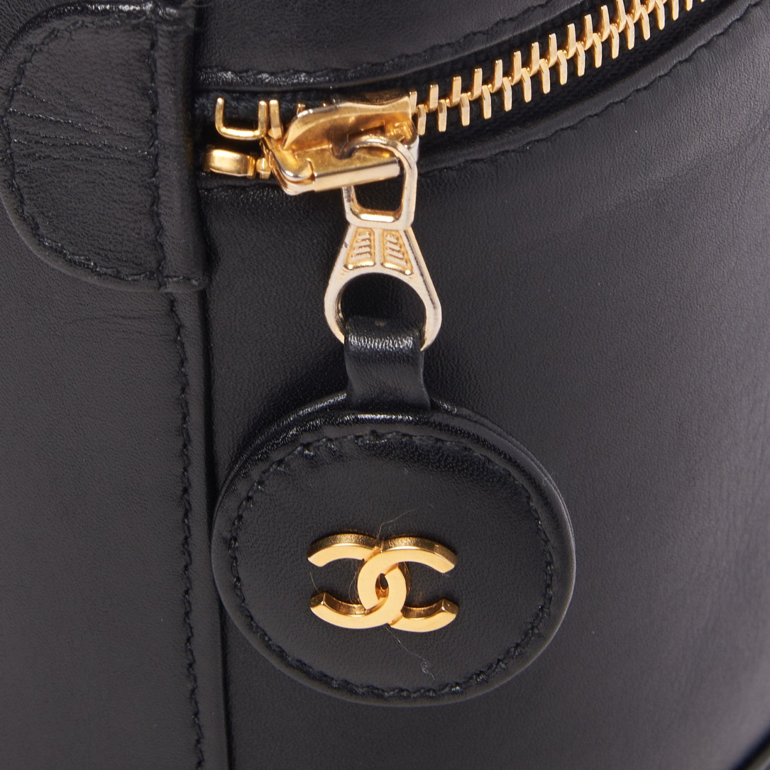 Chanel Calfskin Cosmetic Vanity Bag Black 7 of 9