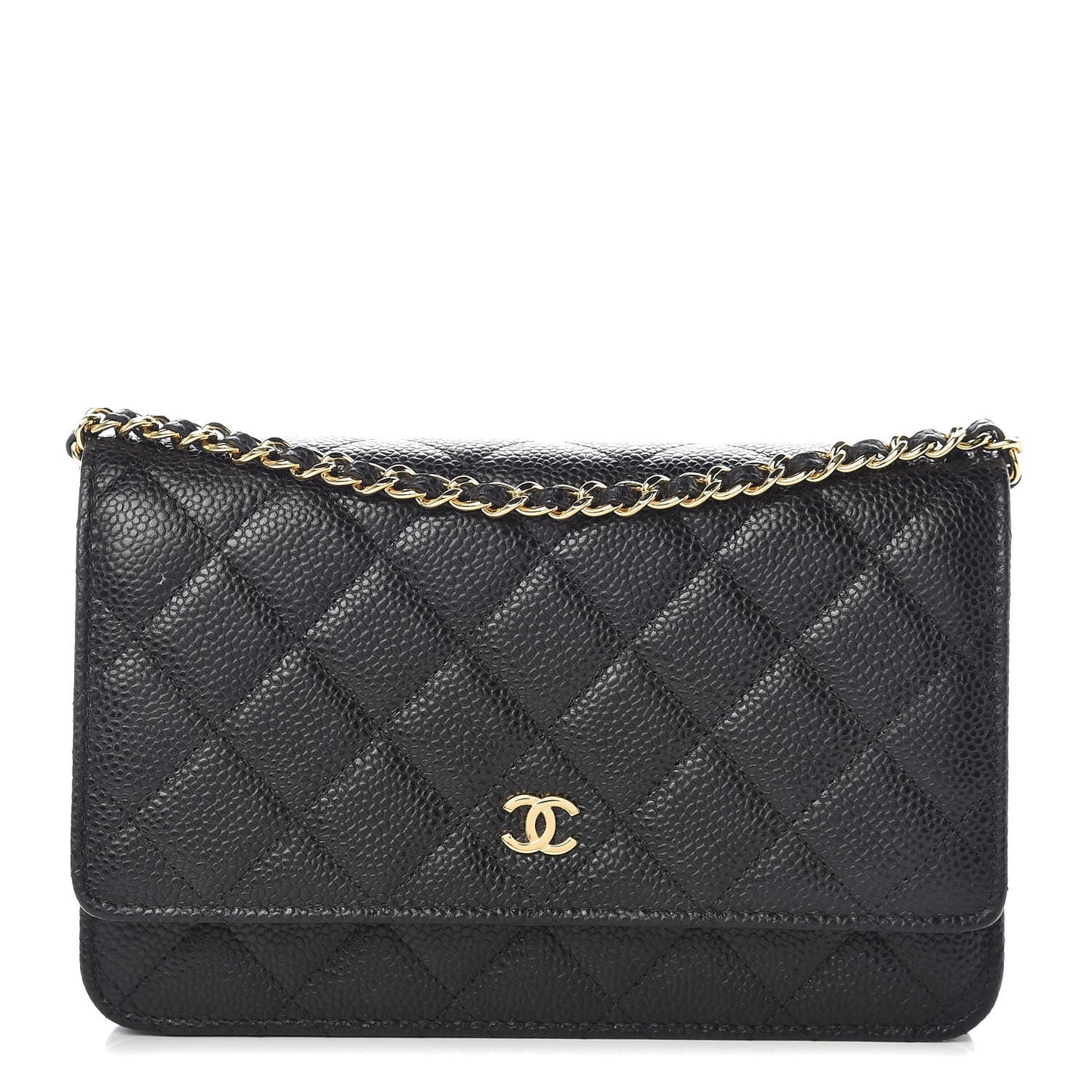 Caviar Quilted Wallet On Chain WOC Black