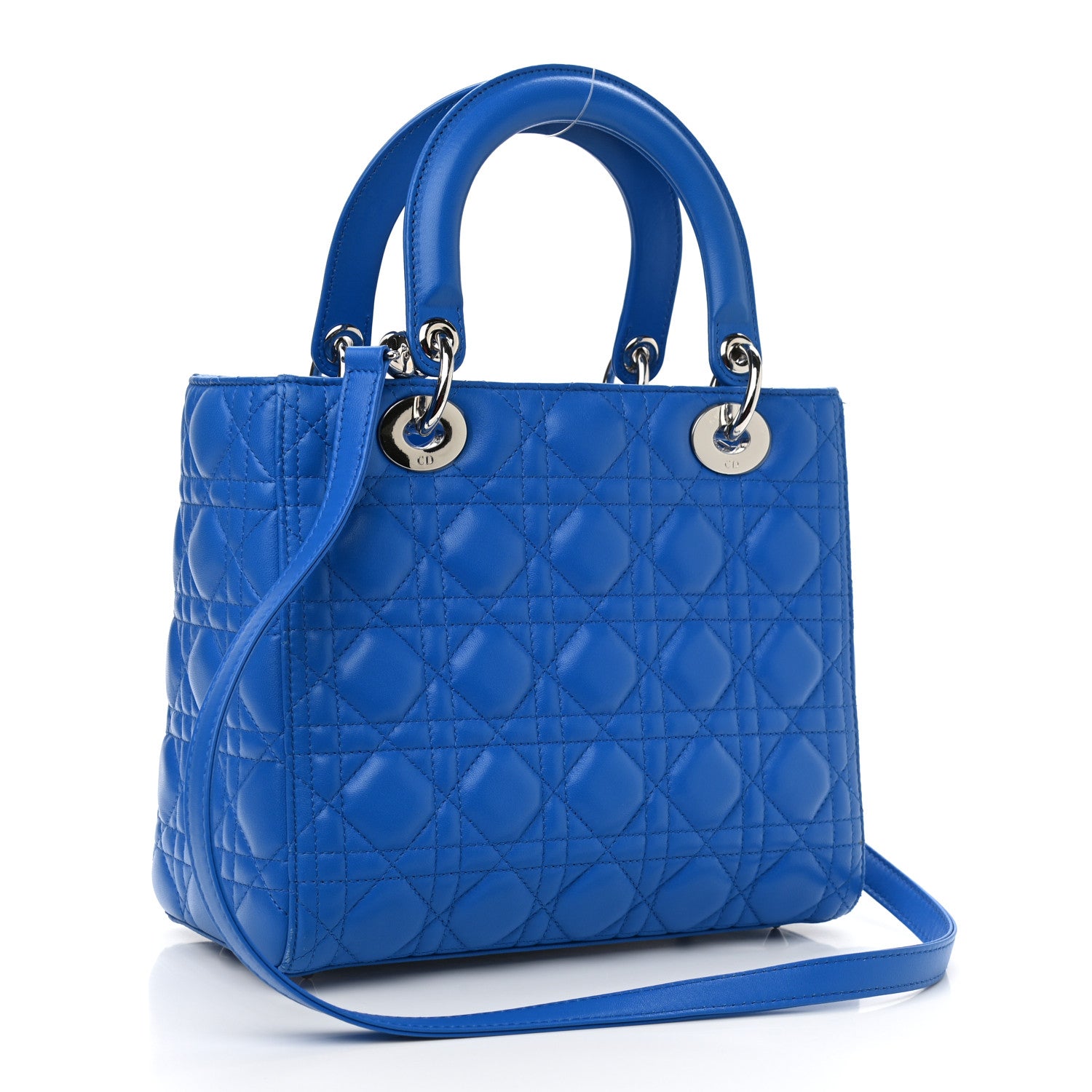 Christian Dior Lambskin Cannage Medium Lady Dior Blue Persan 3 of 11