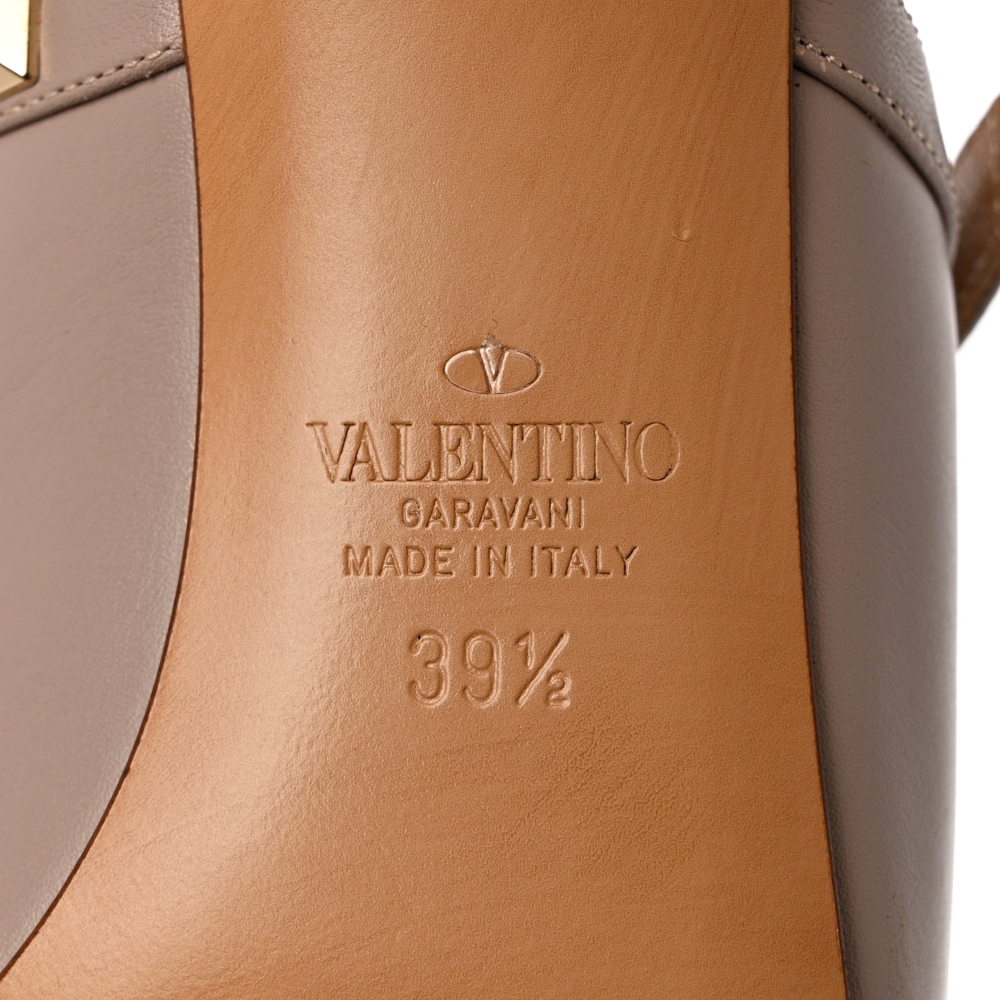 Calfskin Rockstud Hype T Strap 85mm Pumps 39.5 Poudre