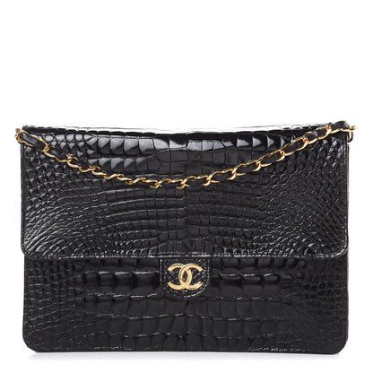 Chanel Shiny Crocodile Small Single Flap Black 1 of 11