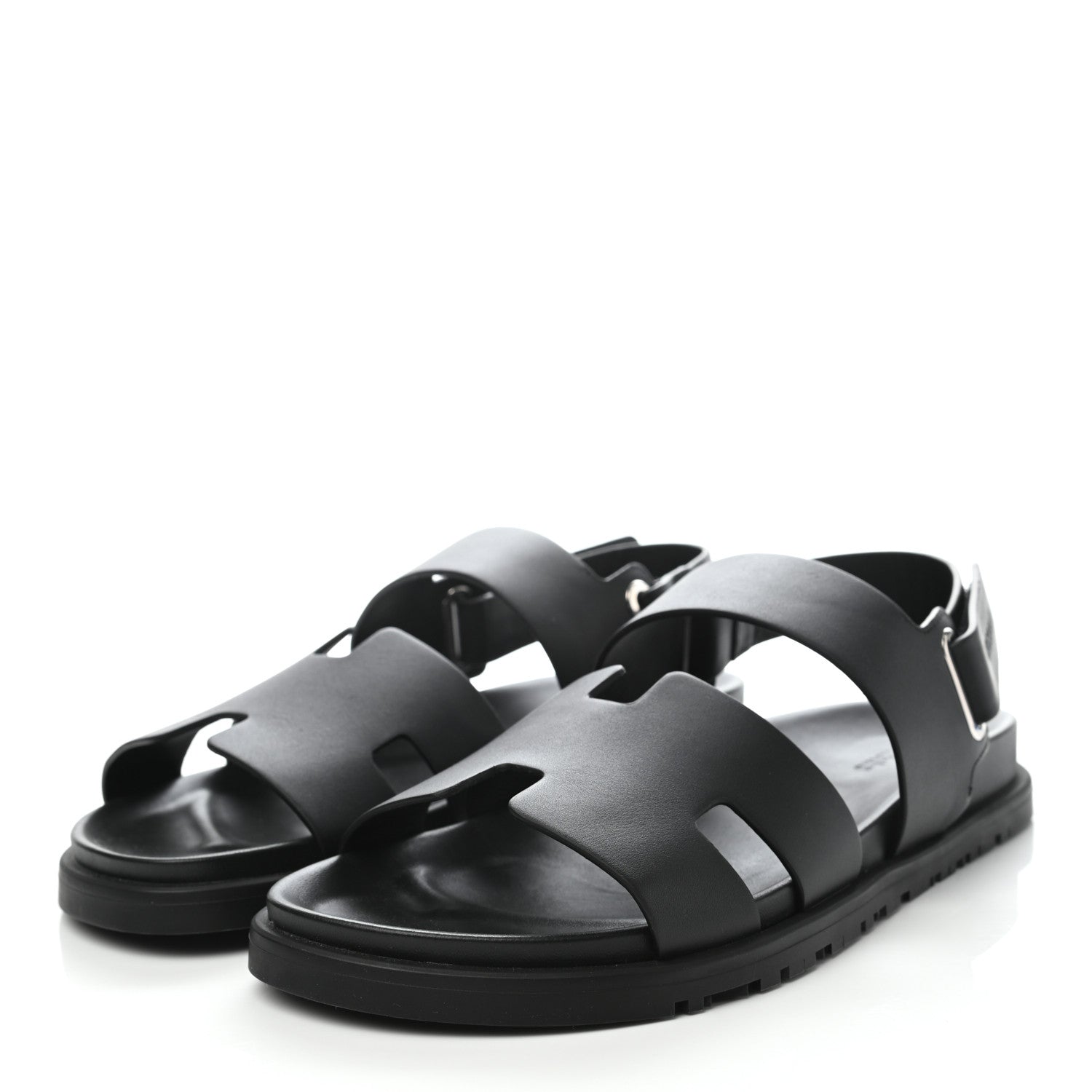 Hermes Calfskin Mens Takara Sandals 41 Black 3 of 8