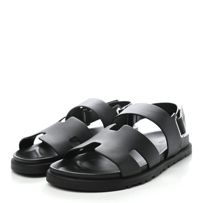 Hermes Calfskin Mens Takara Sandals 41 Black 3 of 8