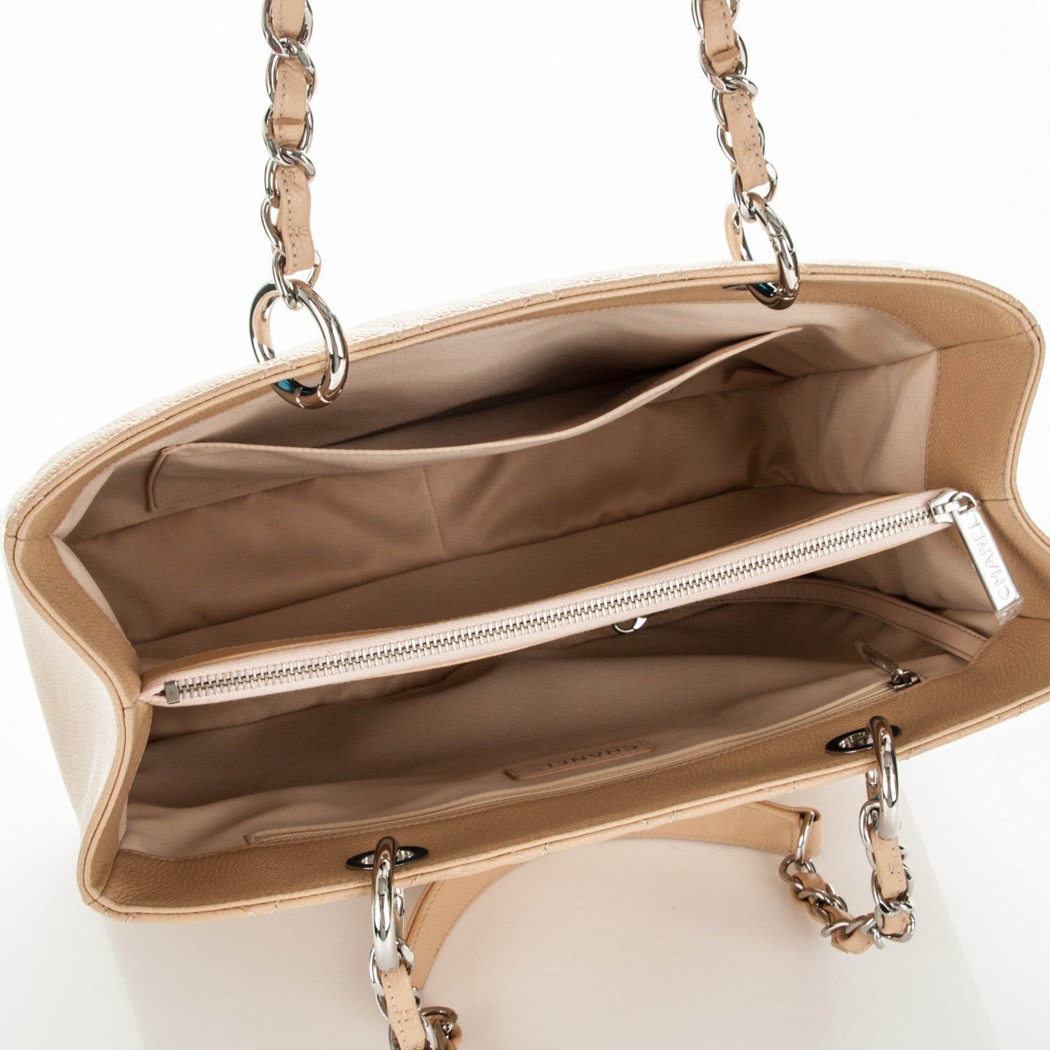 Chanel Caviar Quilted Grand Shopping Tote GST Beige Clair 5 of 7