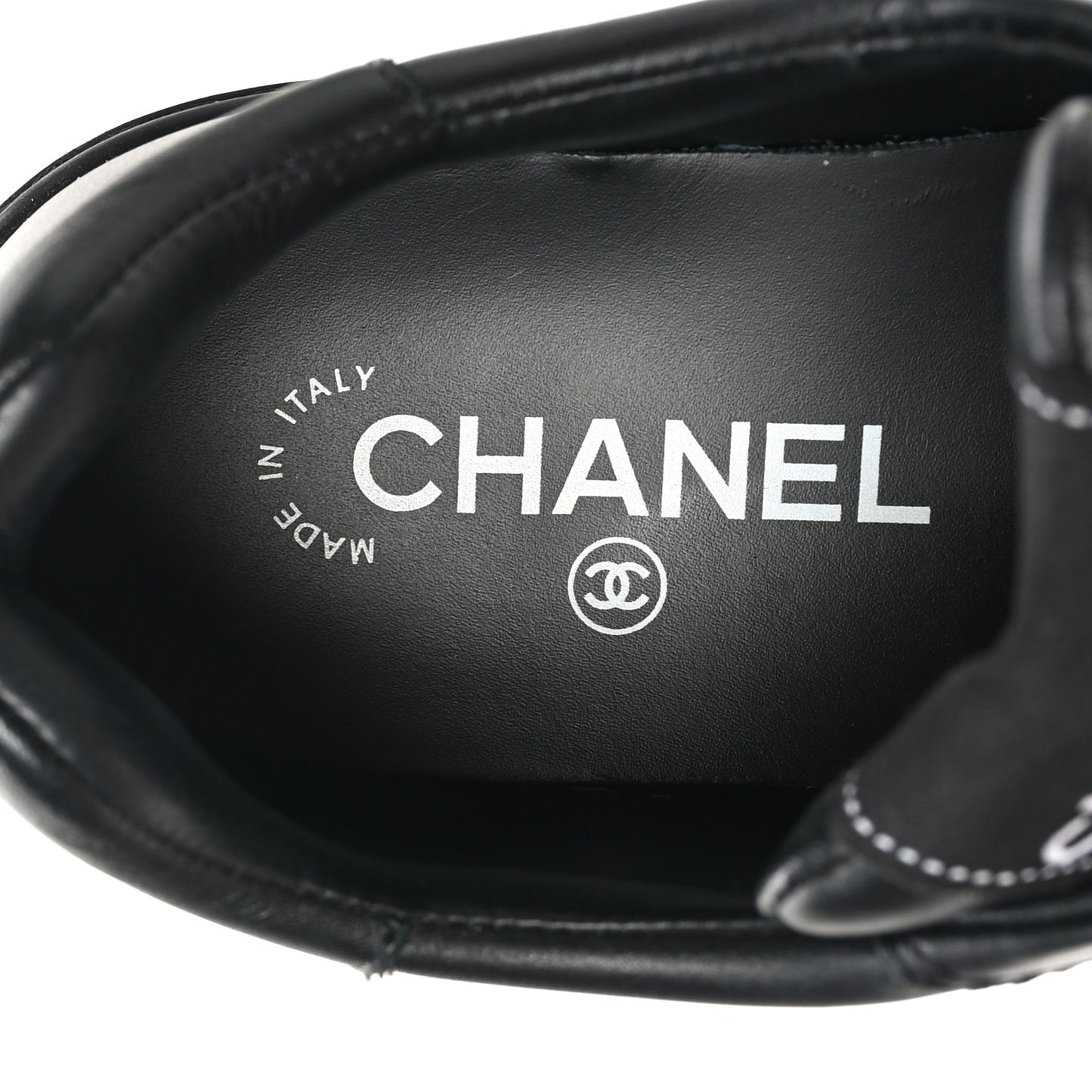 Calfskin CC Womens Sneakers 37.5 Black