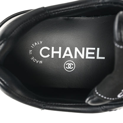 Chanel Calfskin CC Womens Sneakers 37.5 Black 9 of 10