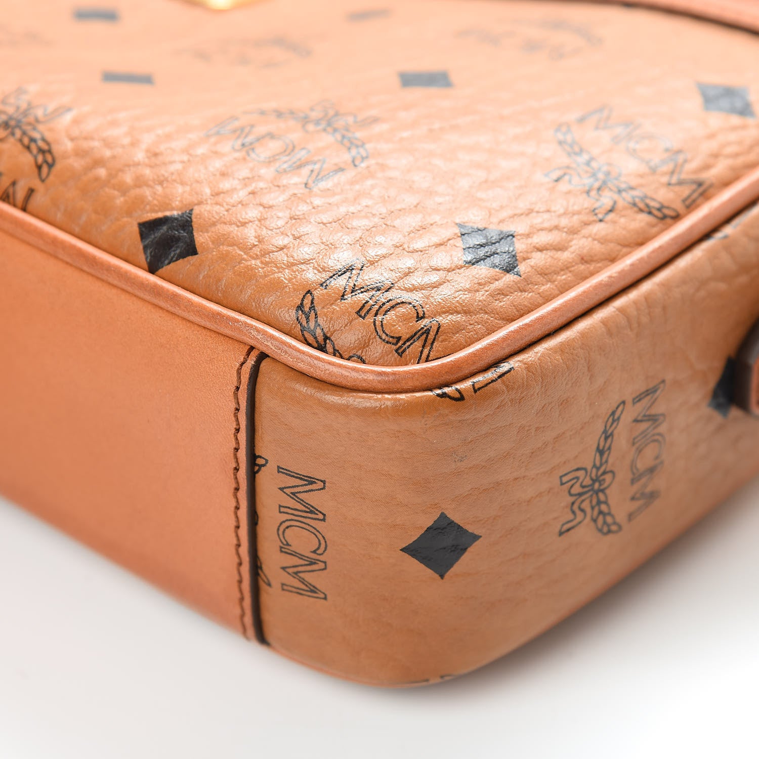 MCM Visetos Medium Heritage Line Camera Crossbody Bag Cognac 10 of 13