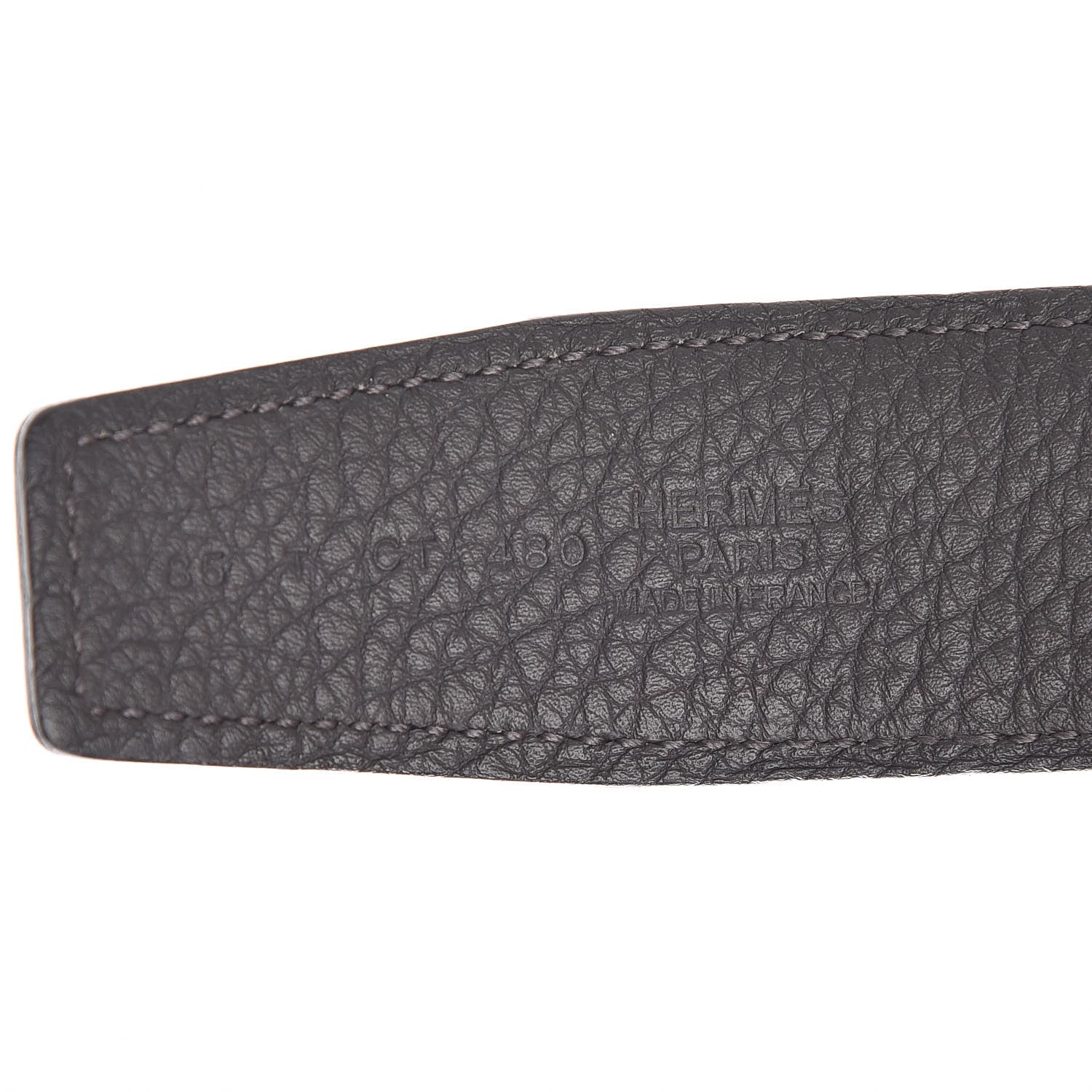 Hermes Box Togo 32mm H Belt 85 Bleu Marine Grey 4 of 8