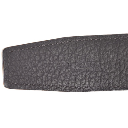 Hermes Box Togo 32mm H Belt 85 Bleu Marine Grey 4 of 8