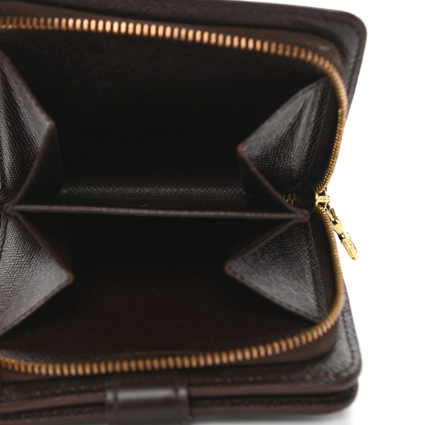 Damier Ebene Zippe Zipped Compact Wallet