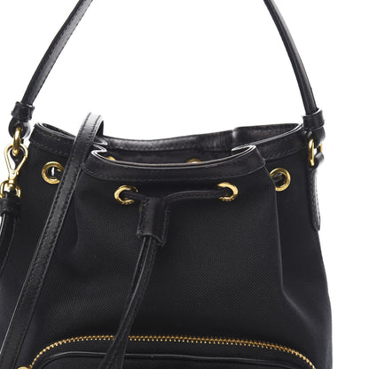 Prada Jacquard Logo Mini Bucket Crossbody Bag Black 9 of 9