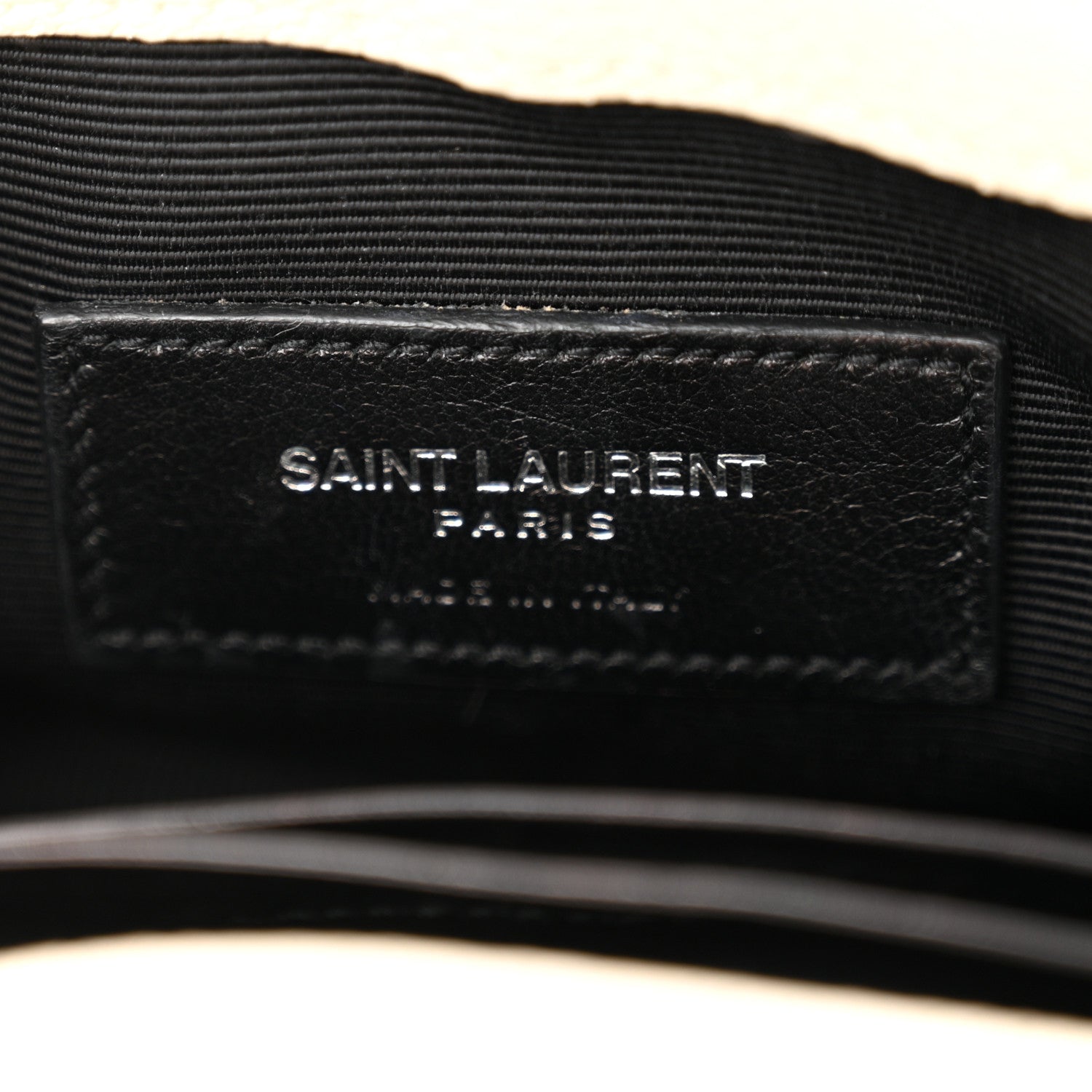 Saint Laurent Grained Calfskin Matelassé Chevron Monogram Classic Baby Chain Bag White 7 of 14
