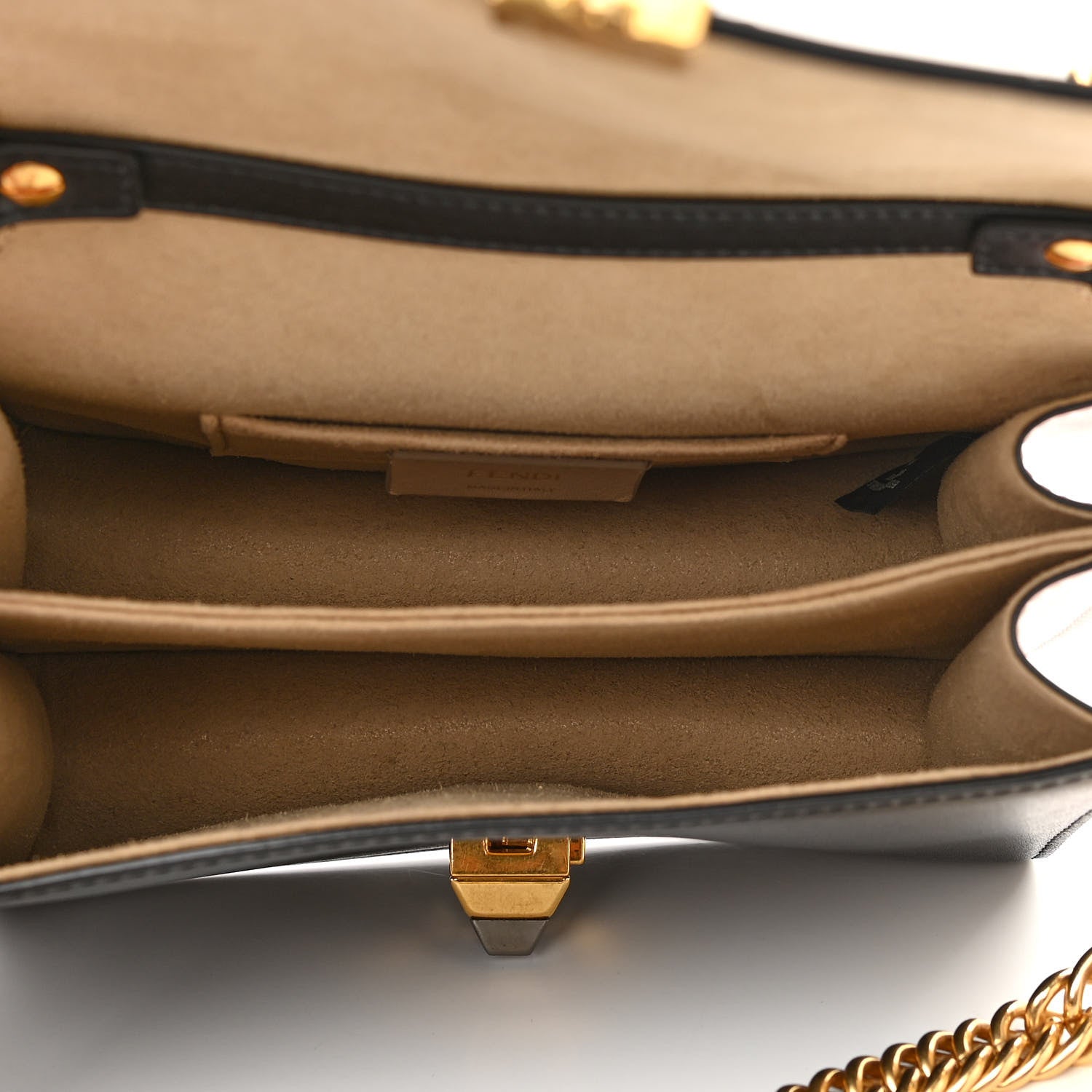 Fendi X FILA Vitello Liberty Mania Bi-Color FF 1974 Embossed Small Kan I Shoulder Bag Black Confetto Multicolor 7 of 11