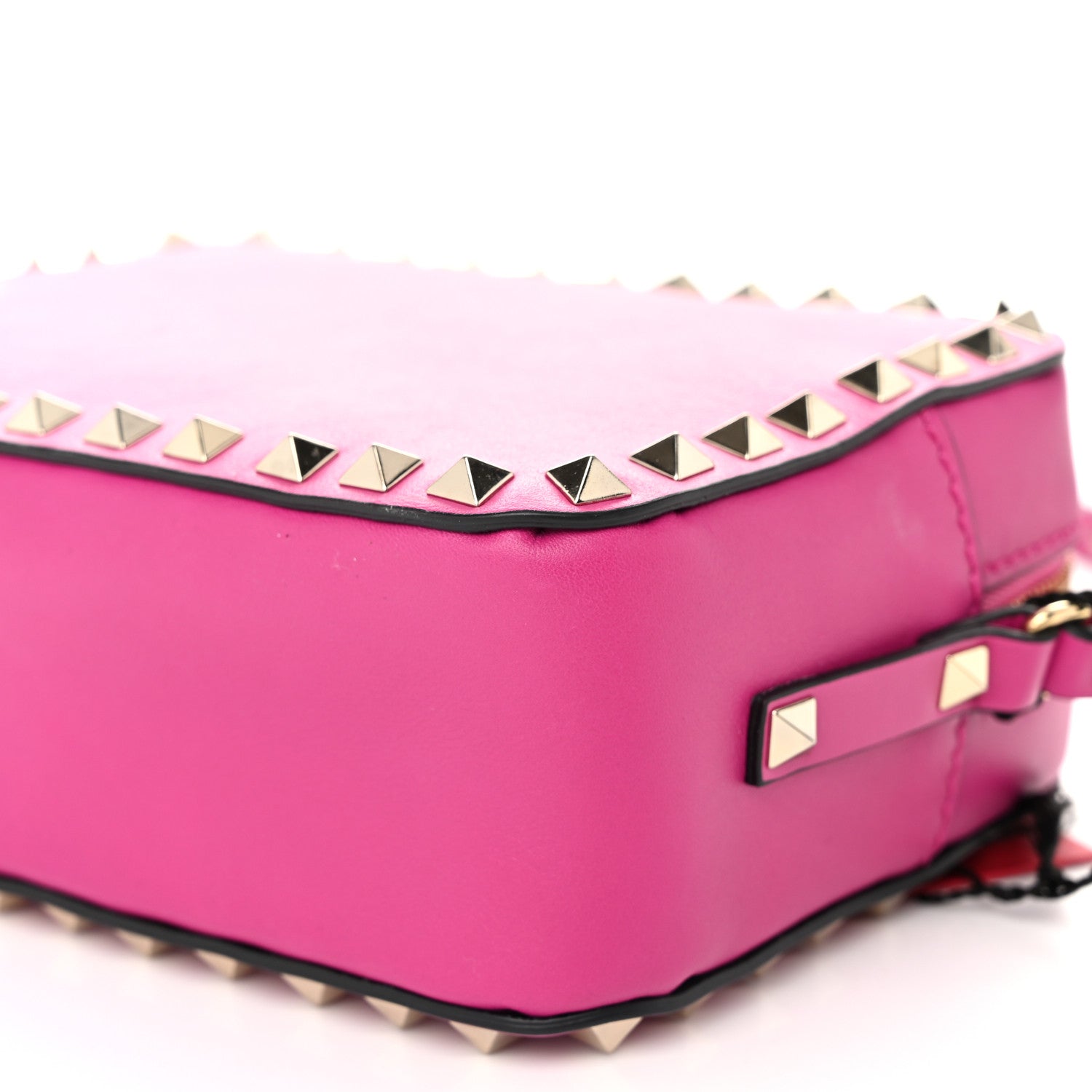 Valentino Garavani Calfskin Rockstud Camera Crossbody Bag Deep Fuxia 10 of 10