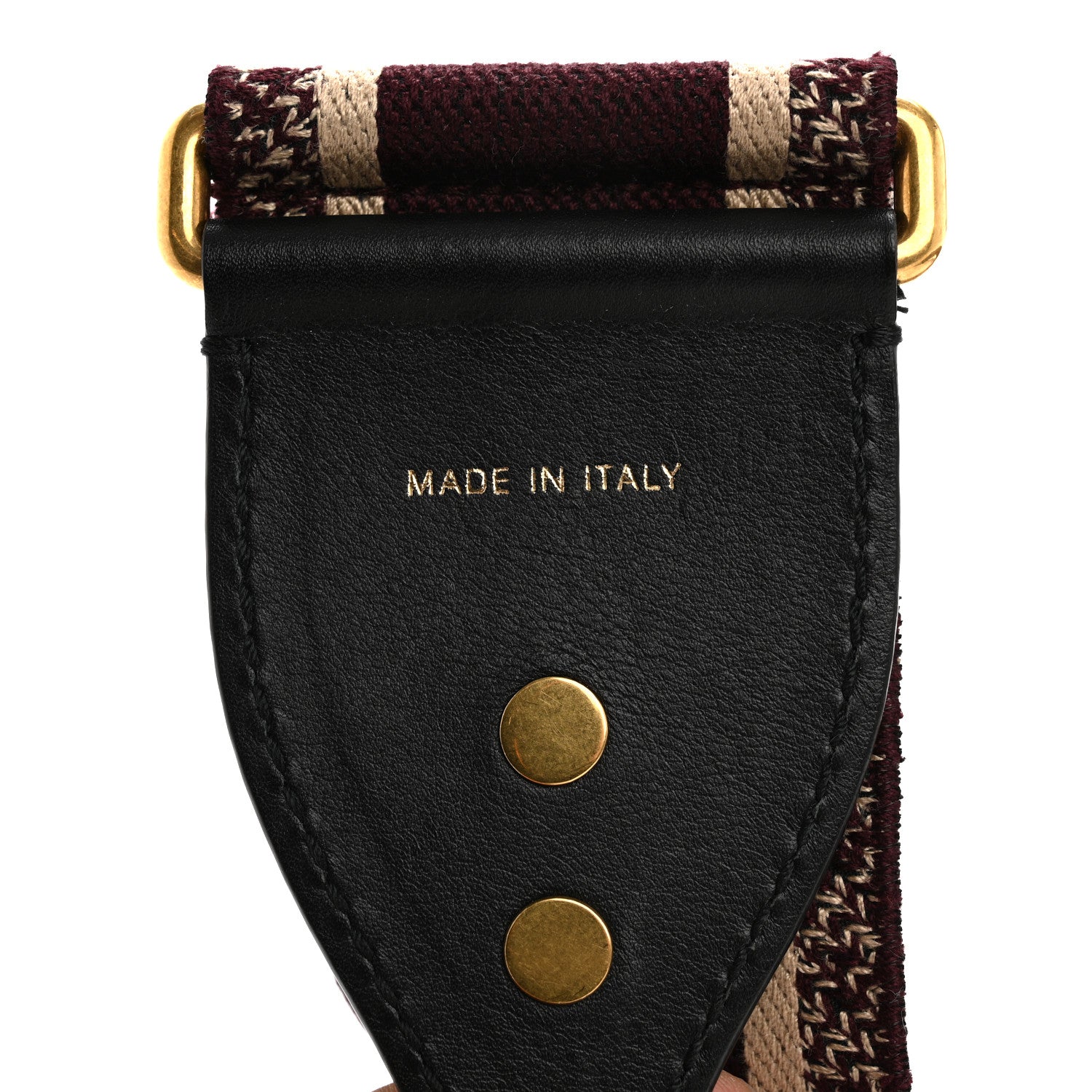 Christian Dior Canvas Embroidered Shoulder Strap Burgundy 5 of 9