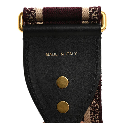 Christian Dior Canvas Embroidered Shoulder Strap Burgundy 5 of 9