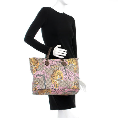 Gucci Soft GG Supreme Monogram Bengal Medium Crossbody Tote Beige Pink 2 of 7