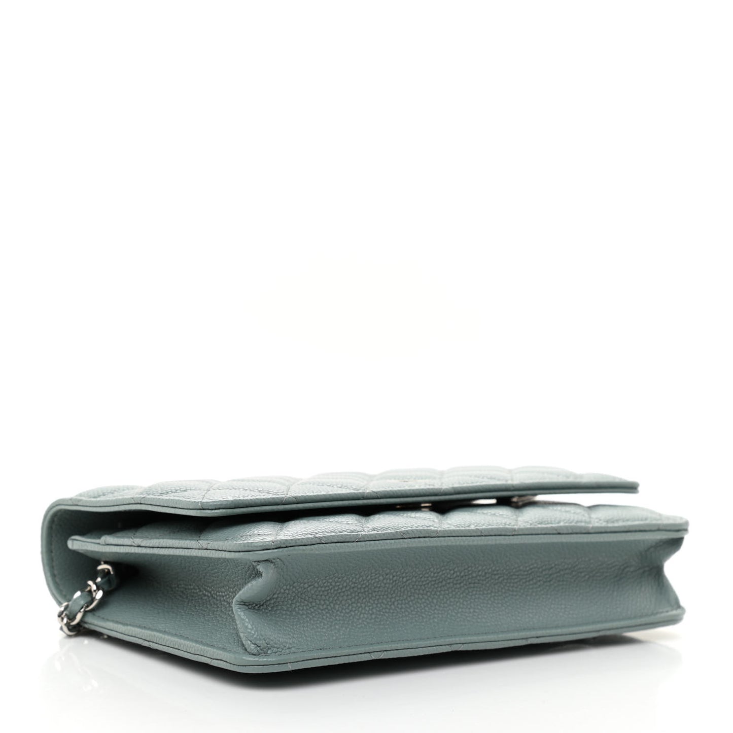 Caviar Quilted Wallet On Chain WOC Light Blue