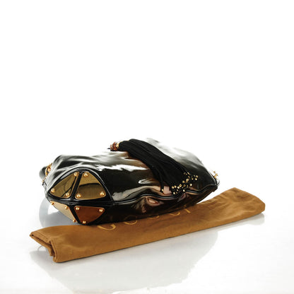 Gucci Patent Large Indy Top Handle Hobo Bronze Black 4 of 7