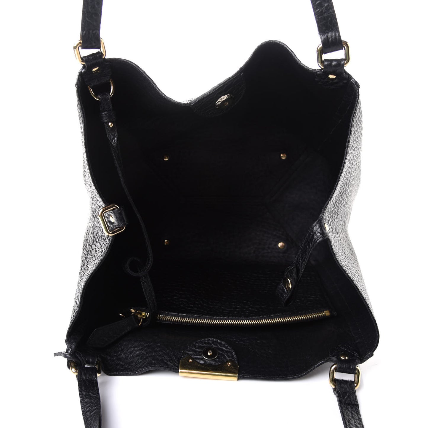 Signature Grain Calfskin Check Embossed Small Canterbury Tote Black