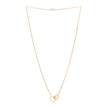 Cartier 18K Pink Gold Diamond Interlocking LOVE Necklace 3 of 5