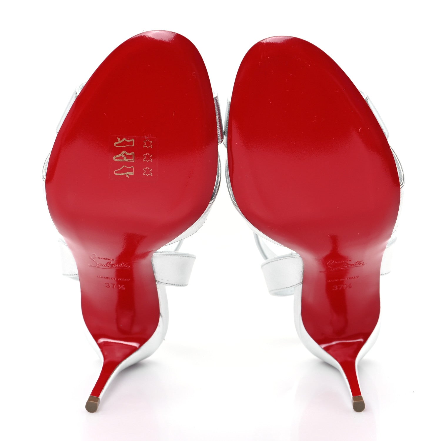 Christian Louboutin Kid Laminato Mariza 85 Sandals 37.5 Silver 6 of 10