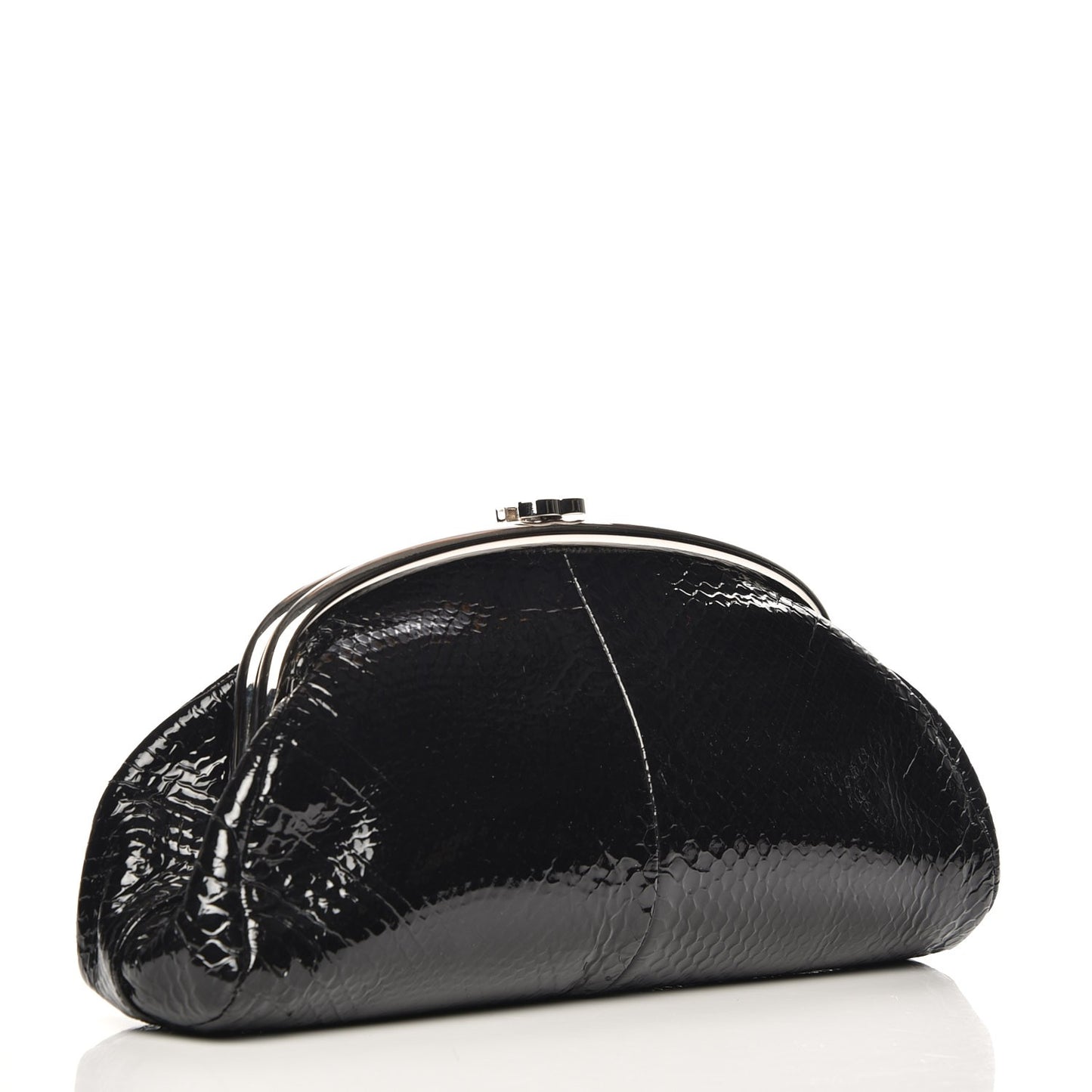 Glazed Python Timeless Clutch Black