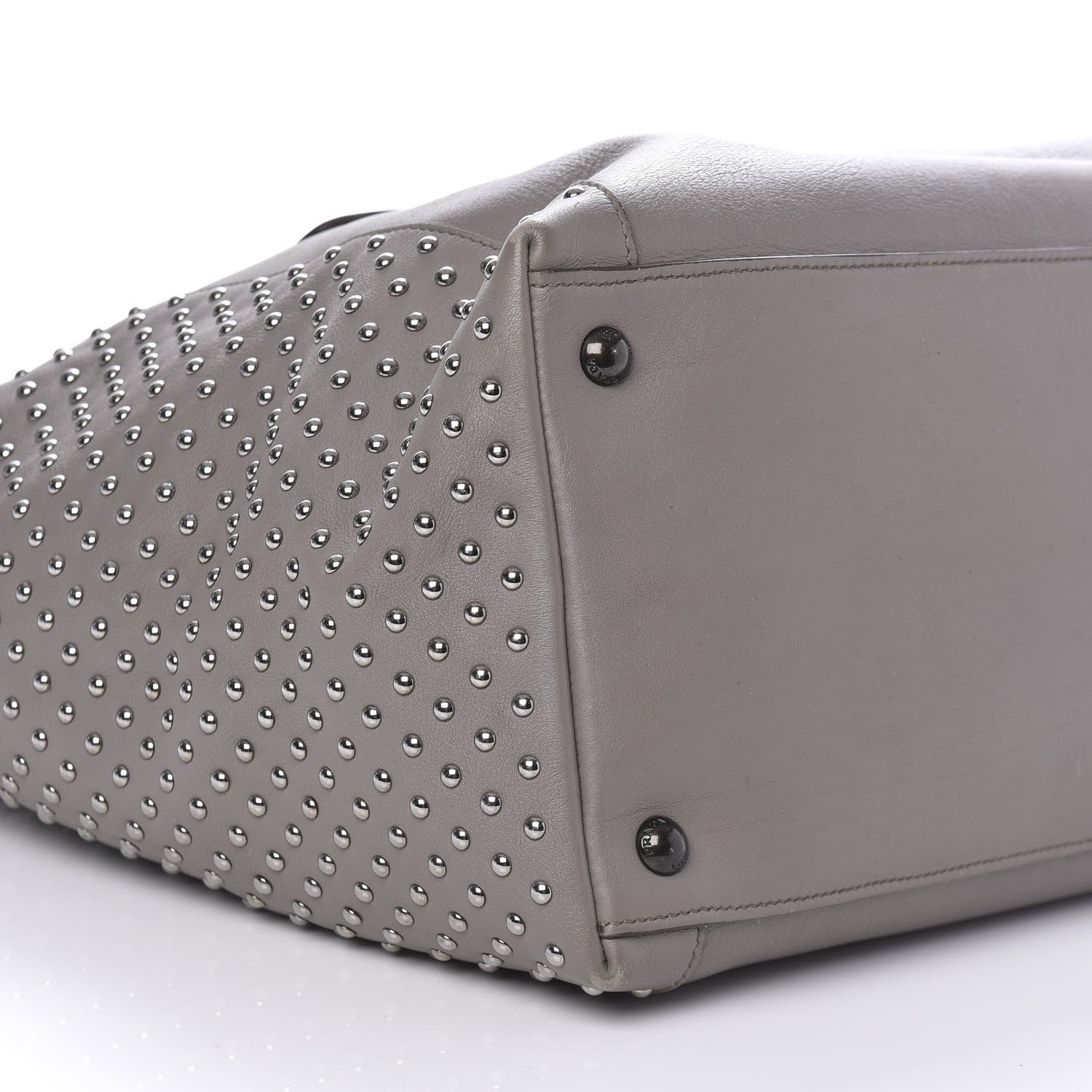 Prada Calfskin Studded Shopping Tote Marmo 6 of 10