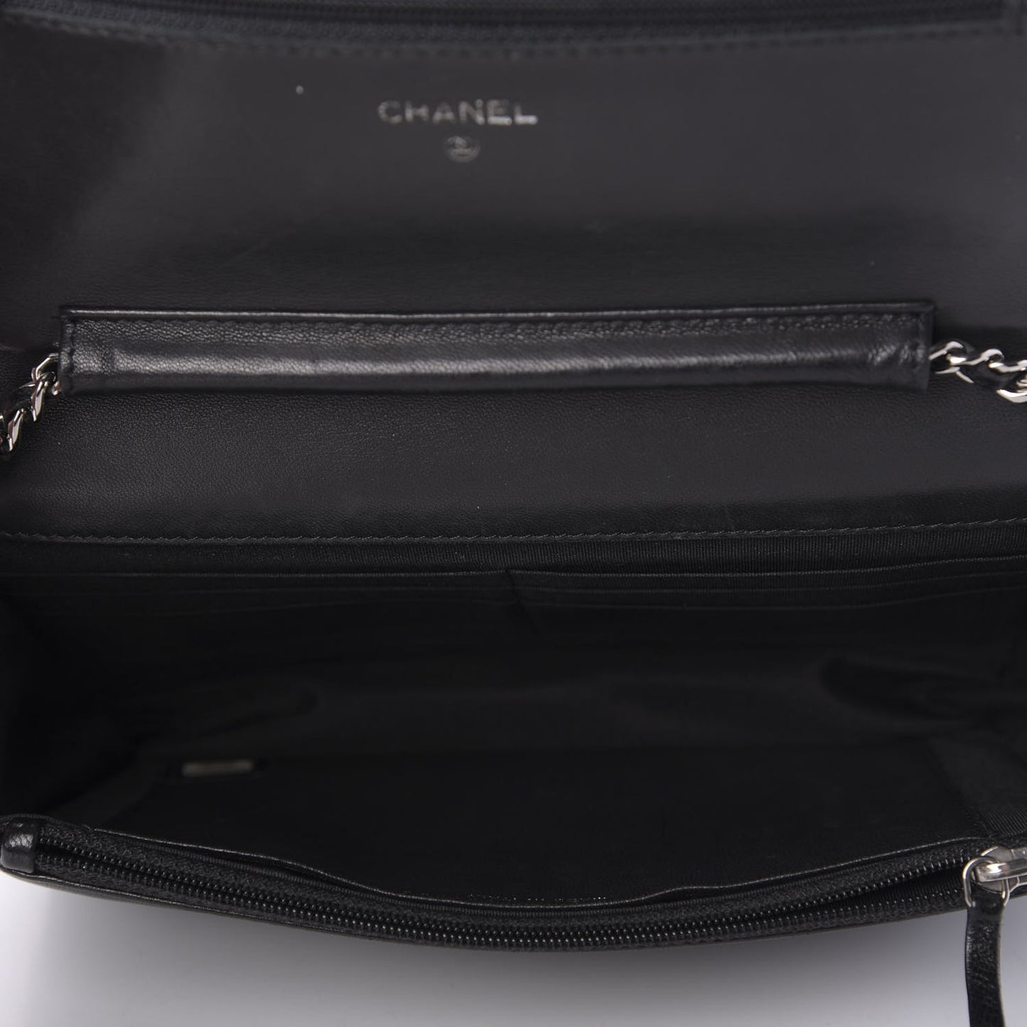 Lambskin Timeless CC Wallet On Chain WOC Black