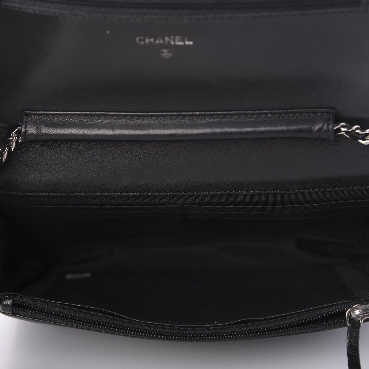 Chanel Lambskin Timeless CC Wallet On Chain WOC Black 5 of 11