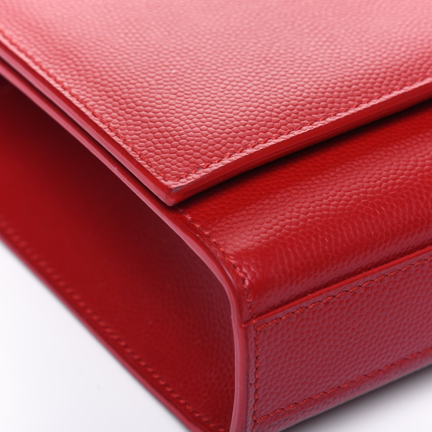 Saint Laurent Grain De Poudre Classic Monogram Cassandre Clutch New Red 13 of 15