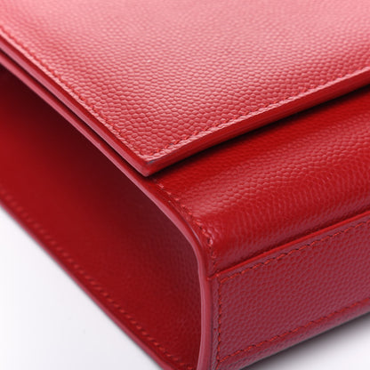Saint Laurent Grain De Poudre Classic Monogram Cassandre Clutch New Red 13 of 15