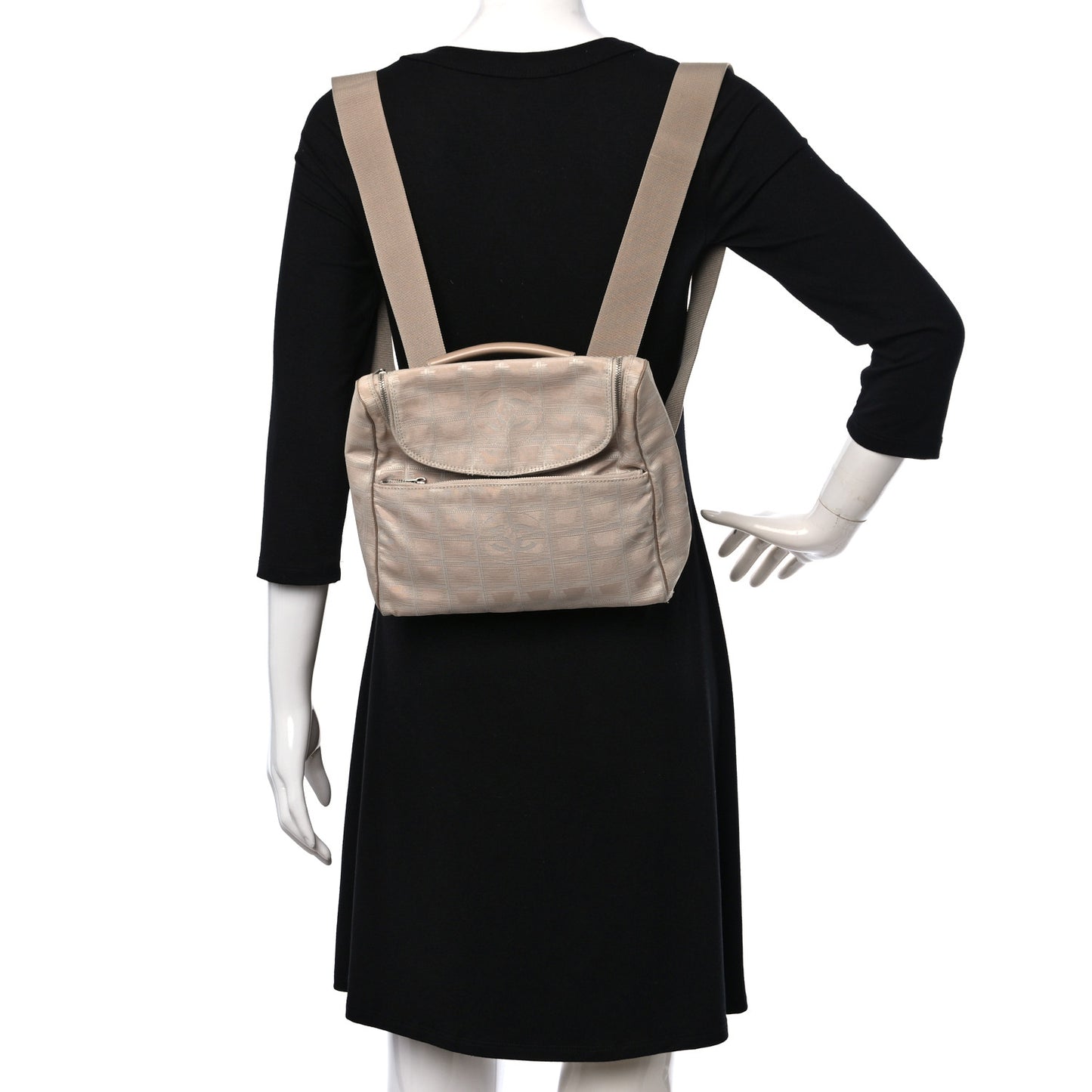 Nylon Travel Backpack Beige