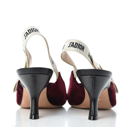 Christian Dior Velvet Ribbon J'Adior Slingback 65mm Pumps 39 Deep Amaranth 7 of 11