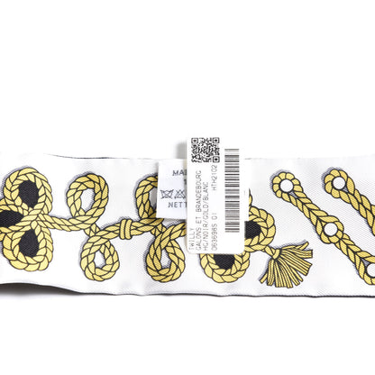 Hermes Silk Galons Et Brandebourg Twilly Black Gold White 2 of 4