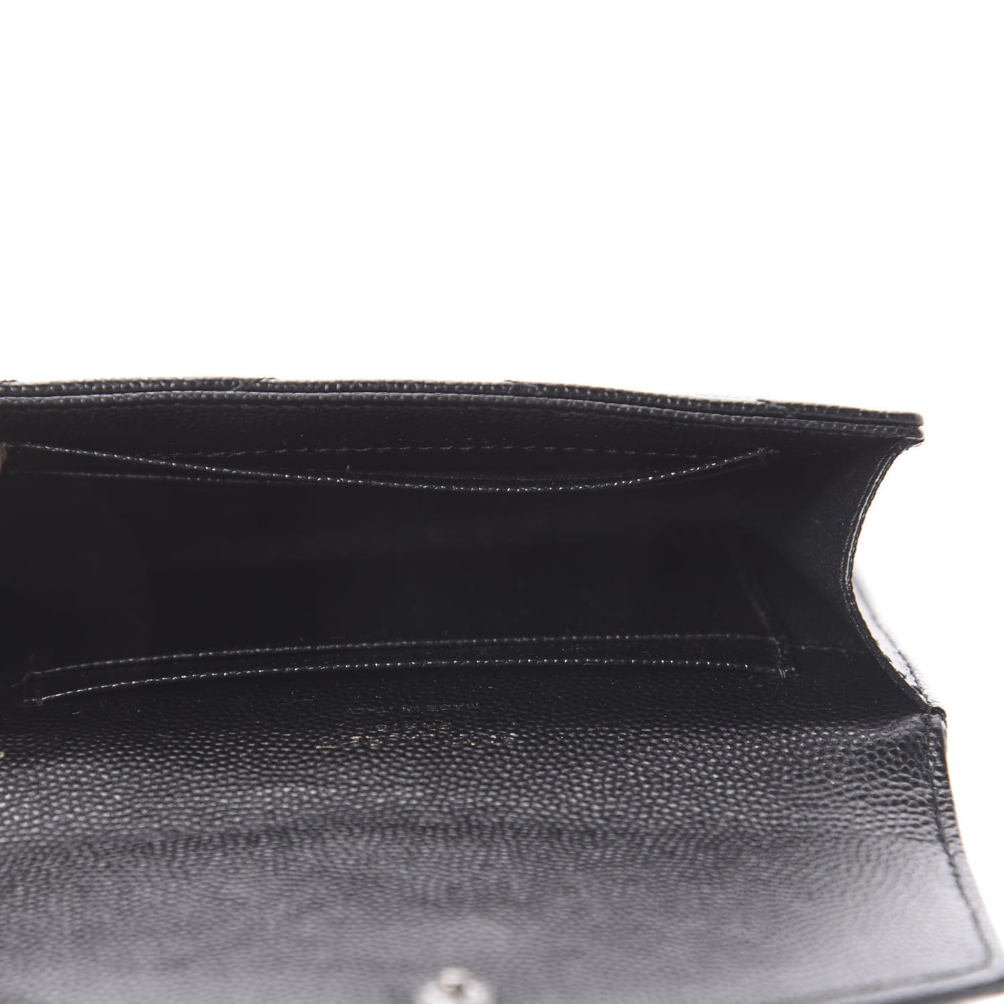 Grain De Poudre Matelasse Chevron Small Monogram Envelope Wallet Black