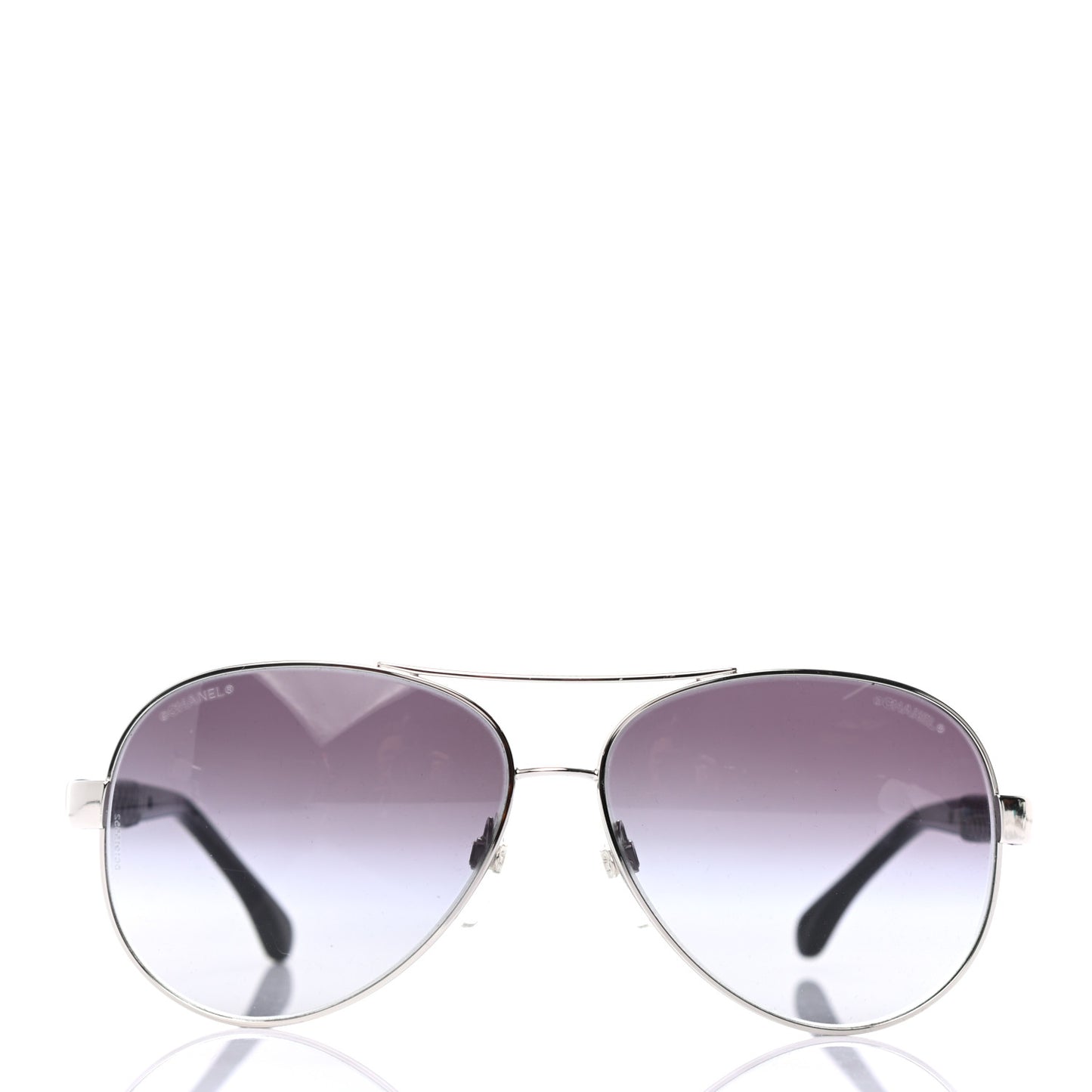 Lambskin Quilted CC Aviator Sunglasses 4195-Q Black