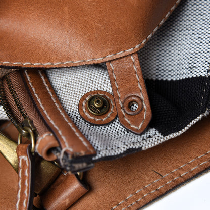 Burberry Canvas Mega Check Medium Ashby Hobo Saddle Brown 7 of 22