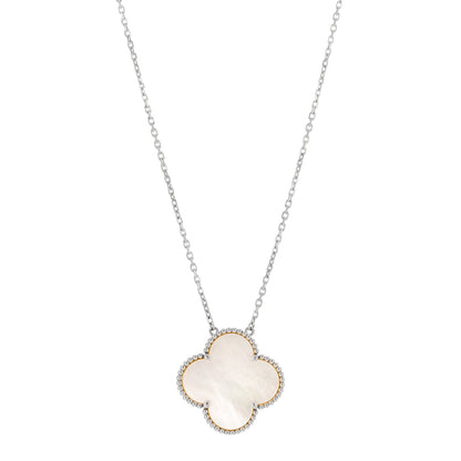 Van Cleef & Arpels 18K White Gold Mother of Pearl Magic Alhambra Pendant Necklace 1 of 4
