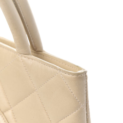 Chanel Lambskin Quilted Medallion Tote Light Beige 13 of 14