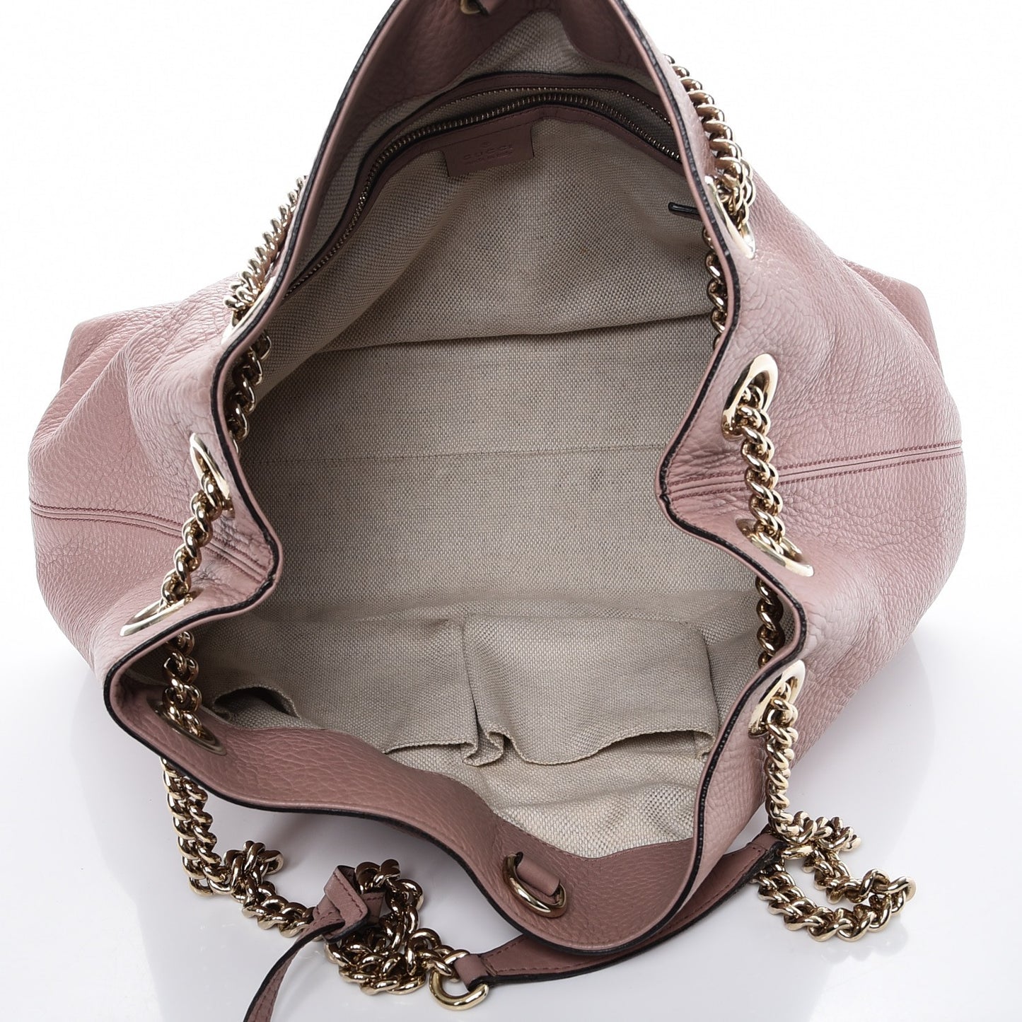 Pebbled Calfskin Medium Soho Chain Shoulder Bag Dark Cipria