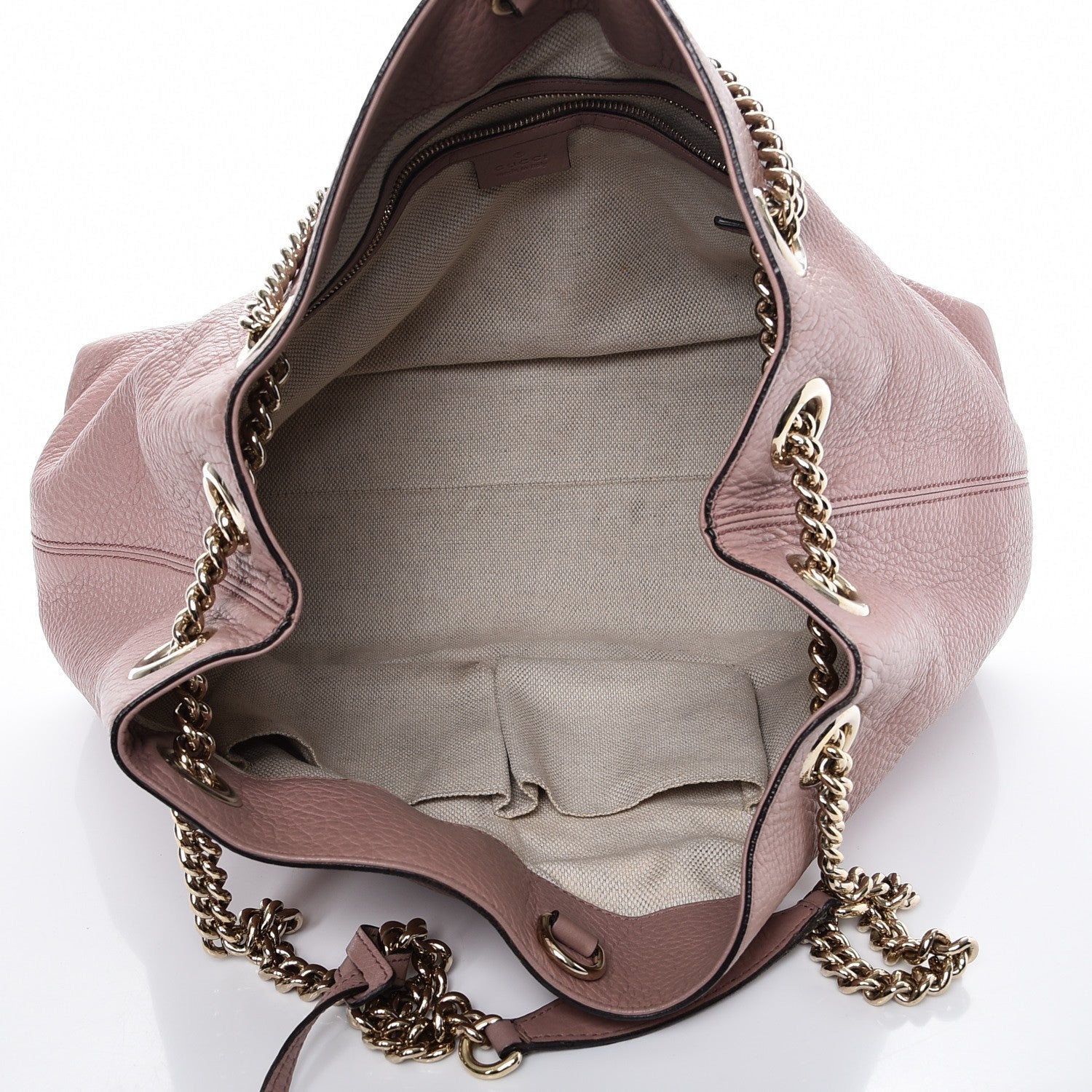 Gucci Pebbled Calfskin Medium Soho Chain Shoulder Bag Dark Cipria 5 of 15