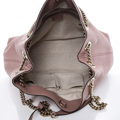 Gucci Pebbled Calfskin Medium Soho Chain Shoulder Bag Dark Cipria 5 of 15
